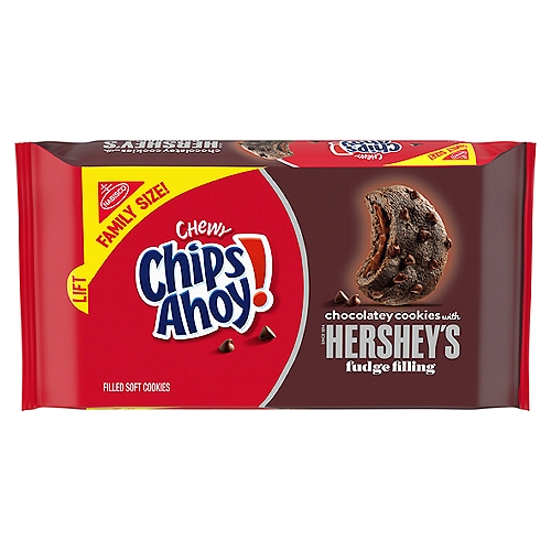 CHIPS AHOY HERSHEYS FUDGE FILLING CHOCOLATEYCOOKIES