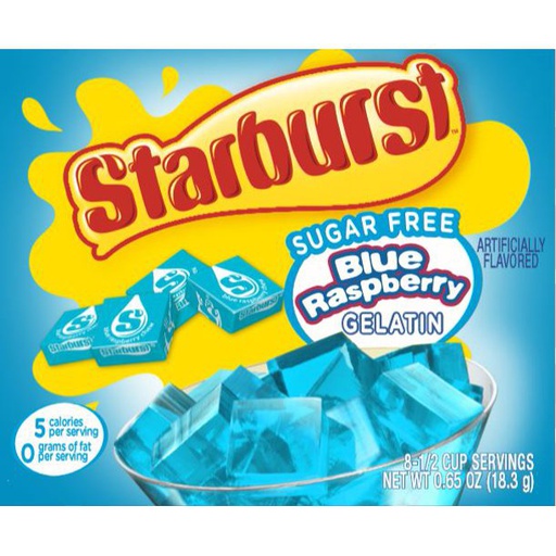 STARBURST SUGAR FREE BLUE RASPBERRY GELATINA